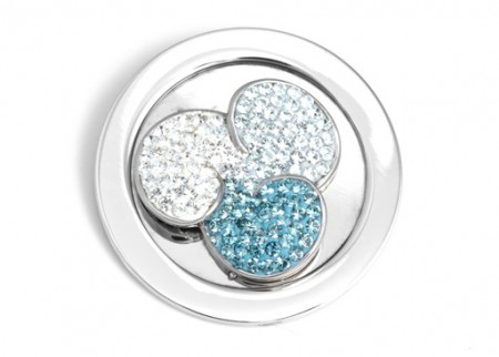 Flower with Swarovski Elements silver/ocean green